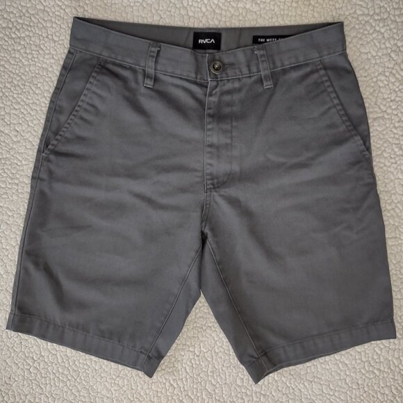 RVCA gray casual cotton blend Weekend Chino shorts mens size 30 - Picture 1 of 7